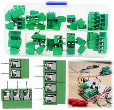 Set van 50 PCB Schroef Terminals, 2-Pool/3-Pool/4-Pool Aansluitblok, Ideaal voor Elektronische Projecten, 140 Contacten, Duurzaam ABS Materiaal, 5mm Bevestigingsschroef