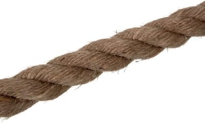 Jute Touw - Natuurlijk Touw Hennep - Decoratief Gebruik Tuin - 3-aderig Gedraaid - 12mm Doorsnede 100m - Natuurlijk Bruin