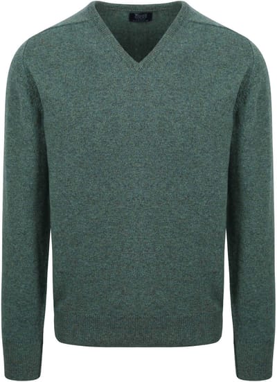 William Lockie Pullover Wol Moorland Groen - Maat 3XL - Heren - Pullovers