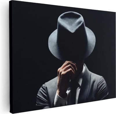 Artaza Canvas Schilderij Gangster - 40x30 cm - Klein - Wanddecoratie Man - Muurdecoratie Mannen - Schilderijen Op Canvas