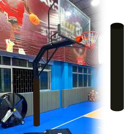 Paal Beschermer - Paalbekleding Paalmat - Basketbal Veiligheid - Schokabsorberend Schuim - 182 cm Hoog - Zwart