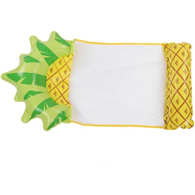 Hamac d'eau Flotteur Transat Motif Fruit Ananas Pliable Multifonction Gonflable Transat Flottant yellow