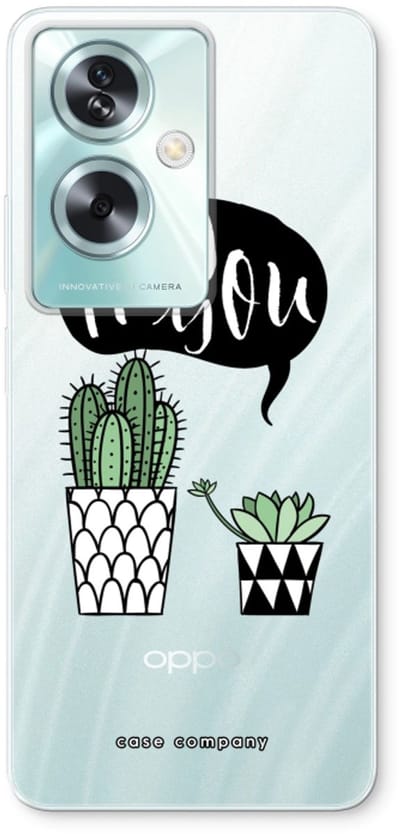 Case Company® - Hoesje geschikt voor Oppo A79 hoesje - Hey you cactus - Soft Cover Telefoonhoesje - Bescherming aan alle Kanten en Schermrand