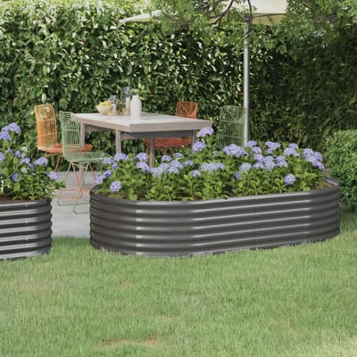 vidaXL - Plantenbak - 175x100x36 - cm - gegalvaniseerd - staal - grijs