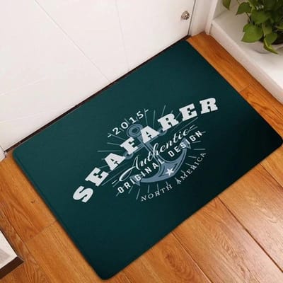 1 Stuk Wit Anker & Marineblauw Nautisch Wasbare Deurmat Antislip Entree Vloerkleed Gemakkelijk Schoon te Maken Hal Badkamer Keuken Kleed 50x80cm