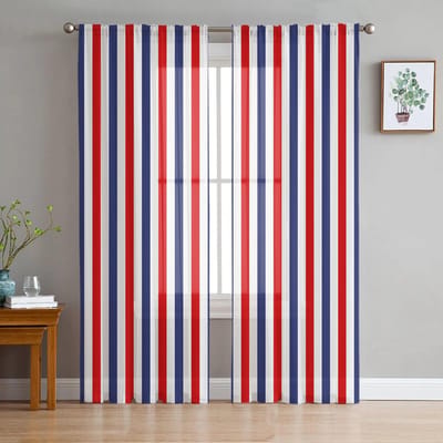 Zwart-witte onregelmatige verticale strepen Tule raamdecoratie Transparante gordijnen voor de woonkamer, de slaapkamer Gordijnen Decoratie W135 x H160cm