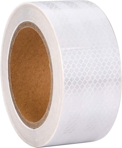 Reflecterende Plakband, Wit, 20 m x 5 cm, Waterdichte Reflector Tape voor Voertuigen, Auto's, Trailers en Buitengebruik