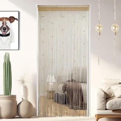 2 stuks deurgordijn, bruiloft, draadgordijn, 100 x 200 cm, kralen, draadgordijn, effen, glitter, mooi voor slaapkamer, restaurant, fotografie, achtergrond, parel champagne