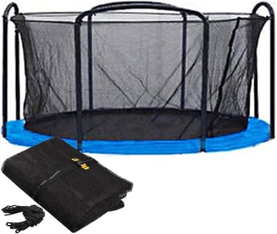 Trampoline Net - Veiligheidsnet Vervanging - Buiten Spelen - UV-bestendig Materiaal - 12 FT 8 Palen - Zwart