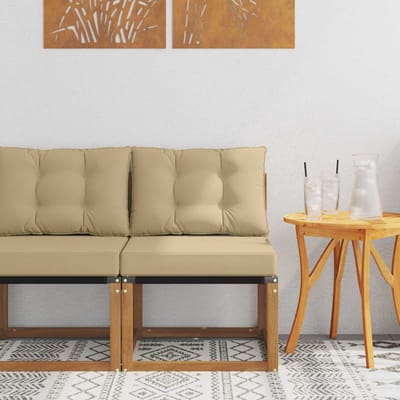 vidaXL - Buiten - Middelste - sofa - Massief - acaciahout - en - Textilene-stof