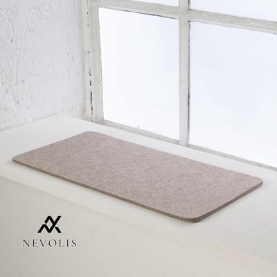 Nevolis FELTY Cat Window Sill Mat Made of Wool Felt Window Sill Bed Cat Cushion Window Sill Bed for Cats Window Sill Bed as Cat Window Bed - Sand .