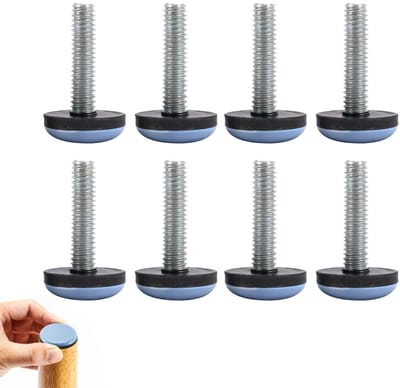 Dailygoods- Meubelglijders Teflon - Verstelbare Poten - Meubelglijders met Schroef - Ideaal voor Vloerbescherming - Geschikt voor Meubels - Hoogwaardige Stabiliteit - Meubelbeschermers