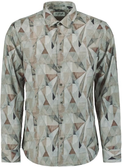 No Excess Shirt Allover Printed Fine Corduroy Taupe Maat: S | Casual Overhemden Outlet | Heren | Grijs