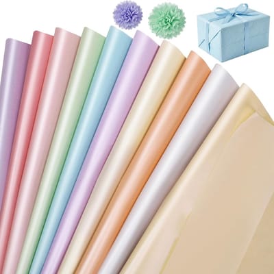 Zijdepapier Vellen - Kleurrijk Knutselpapier - Cadeau Inpakken - 80 Vellen Divers - 35x50 cm - 10 Kleuren