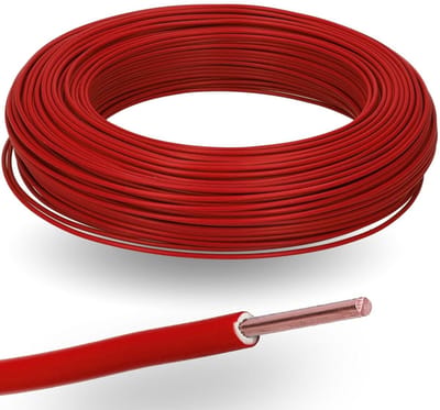 100 meter Kalitec H07V-U 1x1,5 mm² rood in een kartonnen doos | Vlamvertragende PVC-draad met één ader en een diameter van 1,5 mm² | 450/750 VI-draad met één ader voor interne bedrading van machines en verlichting