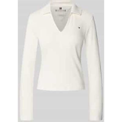 Slim fit shirt met lange mouwen van puur katoen met polokraag