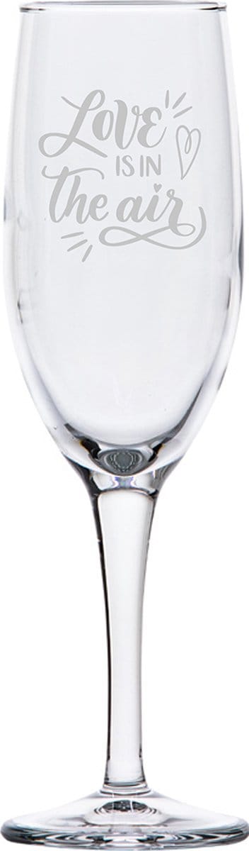 Gegraveerde Champagneglas 16,5cl Love is in the air - valentijnsdag - valentijn