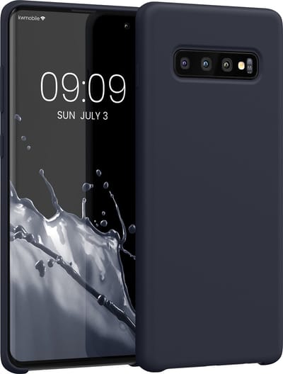 kwmobile telefoonhoesje geschikt voor Samsung Galaxy S10 Plus / S10+ - Hoesje met siliconen coating - Smartphone case in bosbesblauw