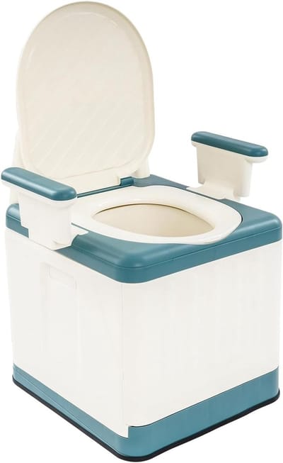 Draagbaar Toilet - Kampeertoilet Opvouwbaar - Outdoor en Reizen - Hoge Belastbaarheid 150kg - 41x39.5x39cm - Zeeblauw Beige