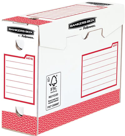 Bankers Box basic archiefdozen 100mm  9,5 x 24,5 x 33 cm, rood, 20 stuks