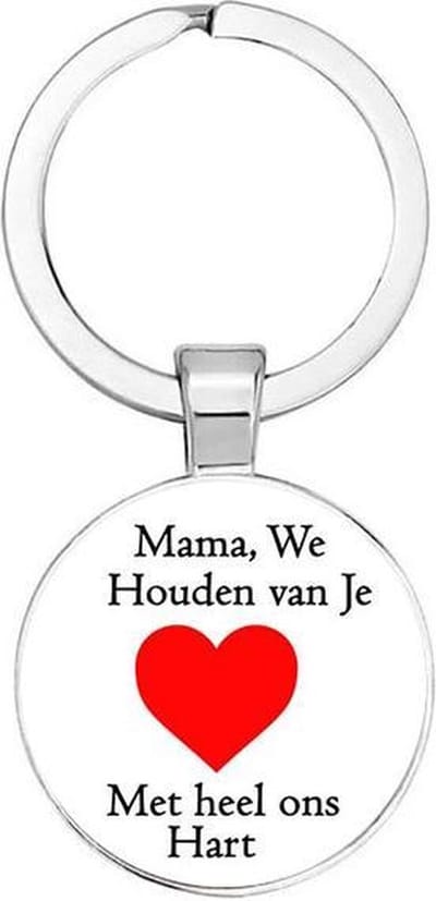 Akyol - Mama, we houden van je met heel ons hart Sleutelhanger - Mama/Moeder - Moeder - Leuk kado voor je moeder om te geven - 2,5 x 2,5 CM
