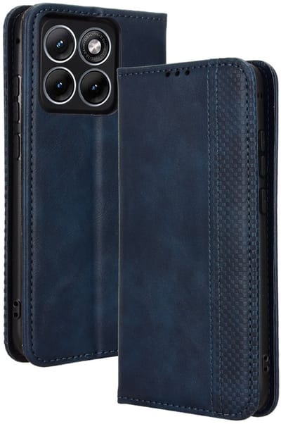 Coverup Hoesje - Geschikt voor Motorola Edge 70 Fusion Hoesje - Coverup Vintage Style Book Case - Blauw