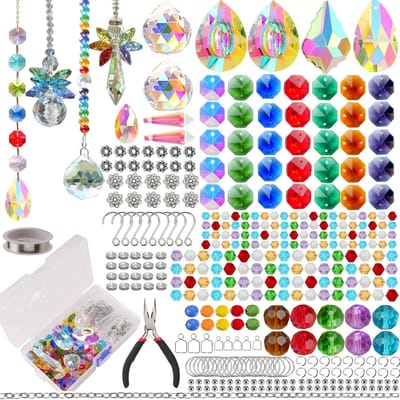 DIY Zonnevangers Maaksets voor volwassenen, kristallen zonnevangers kit met kleurrijke prisma parel regenboog maker voor ramen, ophanging, binnen, buiten, tuindecoratie (500 STUKS)