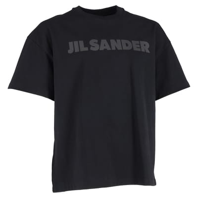 Jil Sander Logo T-shirt in Zwarte Katoen