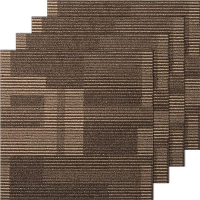 Tapijttegels Vloerbedekking - 61 x 61 cm - Met Geïntegreerde Onderlaag - Zacht Gevoerd - Eenvoudig Zelf Te Leggen - Set 24 Stuks - Voor Slaapkamer & Woonkamer - Gemengd Bruin