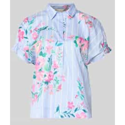 regular fit blouse van katoen in all-over look