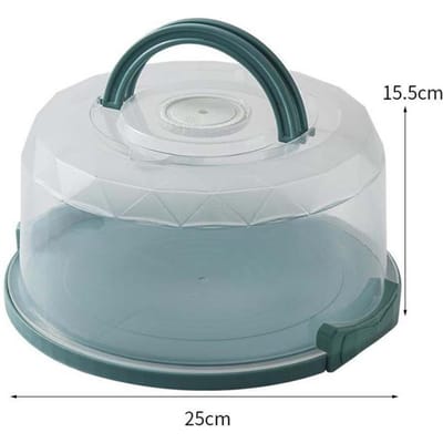 8 Inch Portable Cake Box Dessert Translucent Box Refrigerator Fresh-keeping Box Outdoor Food Storage Container Box Reusable Portable Packing Box vert