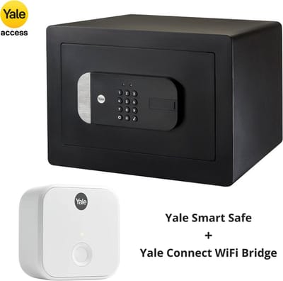 Yale Slimme Kluis - Smart Safe - Elektronisch slot - Kluis incl. Connect Wi-Fi bridge - 250 x 350 x 300 mm – Zwart/Wit