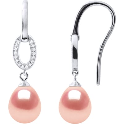 Oorbellen Hooks Zoetwater Parels 89mm Pears Roses Jewelry 925