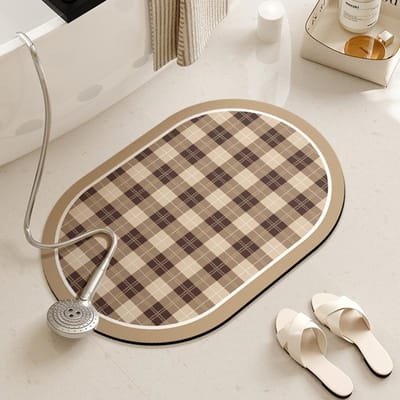 Moderne Eenvoudige Badkamer Antislip Absorberende Mat Diatomeeënaarde Gevoerde Toilet Toiletdeur Deur Sneldrogende Mat 40 * 60CM