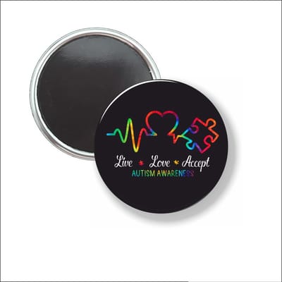 Button Met Magneet 58 MM - Live Love Accept - NIET VOOR KLEDING