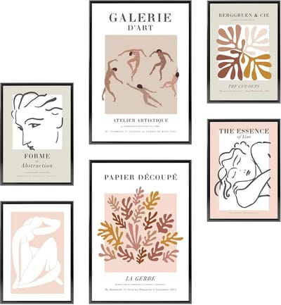 Poster set - Wanddecoratie - Woonkamer Aankleden - Abstract Roze Stijl - 2xA3 4xA4 - Roze