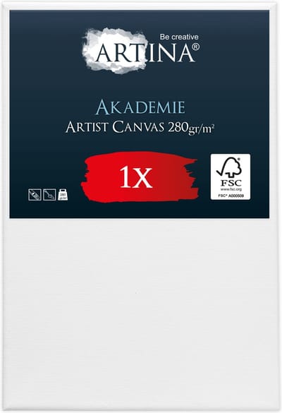 Artina Akademie – Schilderdoeken Canvas 40x60 cm – Spieraam van FSC® Hout – Wit Canvas 100% Katoen – 280 g/m140