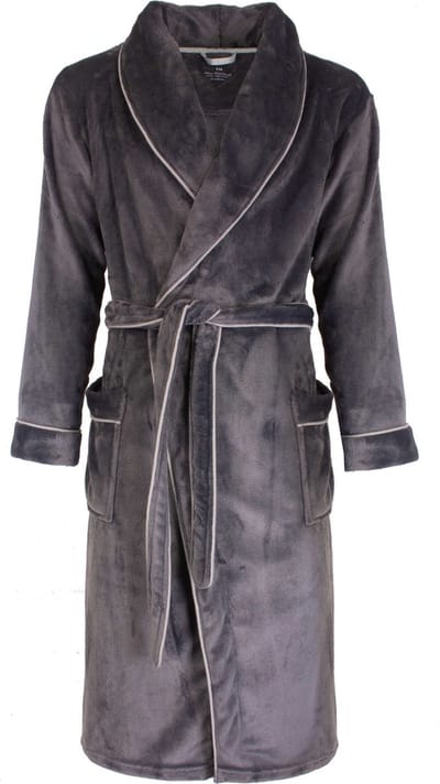 Paul Hopkins Heren Badjas - Kamerjas - Fleece - Grijs - Maat S