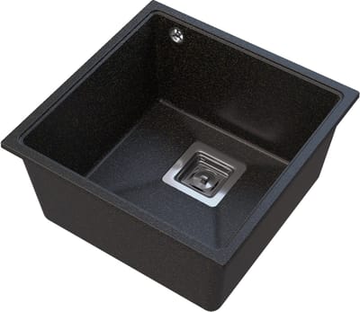 Granitan Napo spoelbak onderbouw - 42 cm - zwart goud - sifon chroom