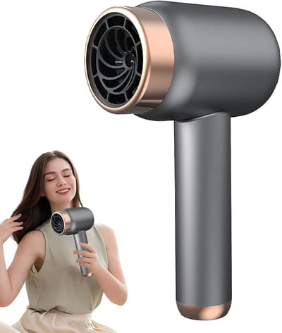 Fohn – Hair Dryer - Draagbare Föhn - Snoerloze haarstylingtool - Compacte föhn met drie snelheden - Voor hotelvakantie - zakenreizen - wandelen - sporten - studentenhuis - strand - Grijs