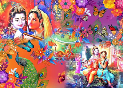 Divine Love 1000 stuks Jigsaw Puzzle: Krishna & Radha met Droplet Technology