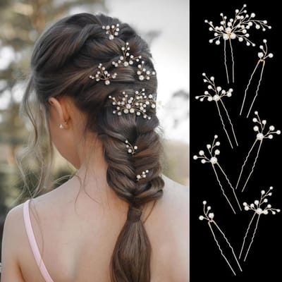 Dailygoods - 7-delige Haarspelden Set voor de Bruid - Bruidsaccessoires met Parels