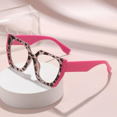 Persoonlijkheid Retro Stijl Luipaard Grote Vormige Montuur Zichtcorrectie Bril Voor Mannen en Vrouwen Veelzijdige High-End Oogbescherming Bril gray