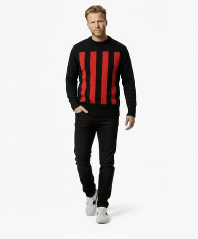 FC Kluif 'I Rossoneri' knitted trui - Maat M / Medium - AC Milan inspired - Heren lifestyle pullover