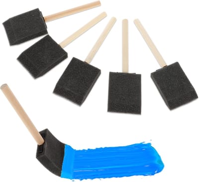 5 stuks schuimkwasten met houten handvat - ideaal voor schilderen en kunsthandwerk