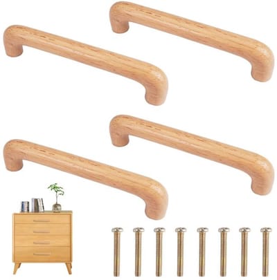 Dailygoods- Kastgrepen - 4 Stuks Houten Handgrepen - Gatafstand 128