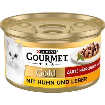 48x85g Gold Fijne Hapjes Kip & Lever Gourmet Kattenvoer