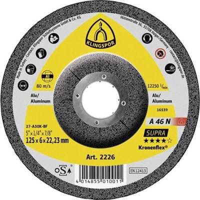 Klingspor A 46 N 2226 Afbraamschijf gebogen 125 mm 10 stuk(s) Non-ferrometaal