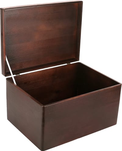 Creative Deco XXL Houten Doos Opbergdoos Bruin | 40 x 30 x 24 cm | met Deksel | voor Documenten, Kostbaarheden, Speelgoed en Gereedschap