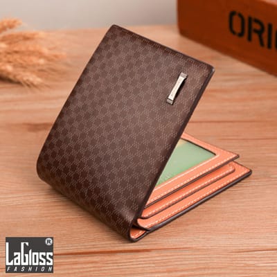 LaGloss® Heren Portemonnee Bruin – Compact PU-Leer Portemonnee 11x9.5x1.5 cm - Casual & Stijlvol